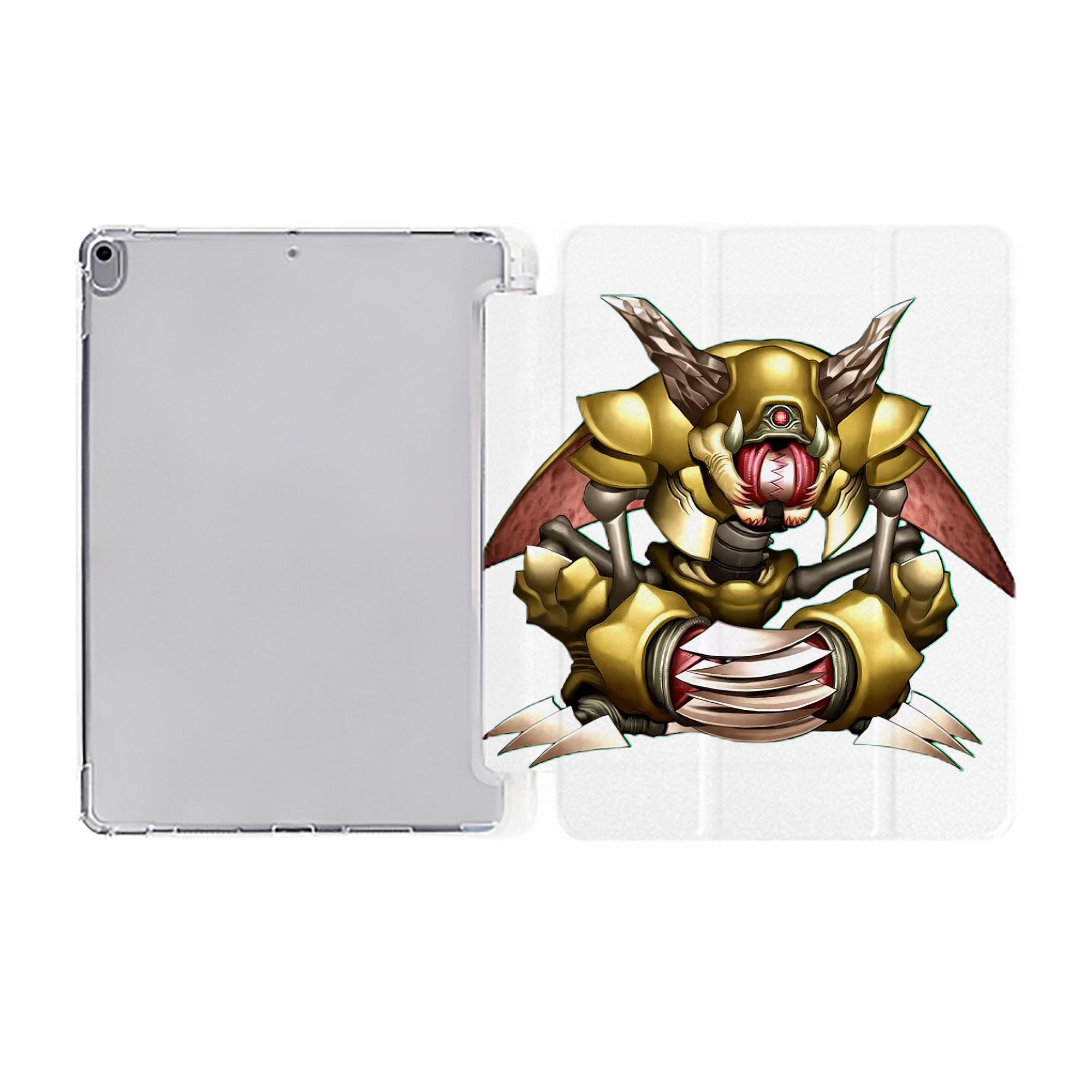 （画像用） 遊☆戯☆王 Yu-Gi-Oh! IPad ケース ペン収納付き 三つ折りスタンド PUレザー×シリコン 対応機種9.5/10.5/10.9インチ
